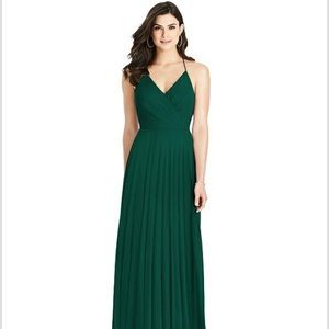 Full length Green Bridesmaid's Formal Dress Gown